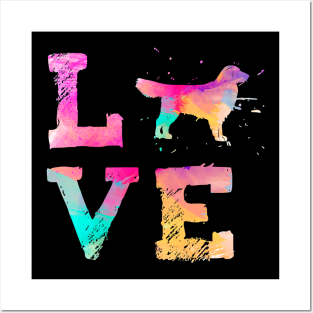 Colorful Golden Retriever Dog Lover Posters and Art